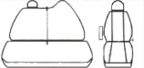 Autopotahy OPEL MOVANO B, 3 místa, dělené dvojopěradlo, od r. 2010, šedo černé