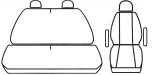 Autopotahy Volkswagen T6, 1+2, 3 místný, od r. 2015, Eco kůže + alcantara šedé