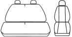 Autopotahy pro BUS, DODÁVKU, 3 místa 1+2, šedé, zesílená středová látka