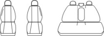 Autopotahy Ford Mondeo III, od r. 2000-2007, Eco kůže + alcantara šedé